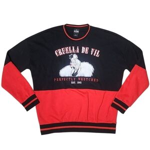 Disney One Hundred and One Dalmatians Cruella de Vil Panel Crewneck - BoxLunch